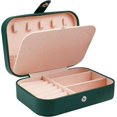 thumbnail image 1 of MultiValue Jewellery Box, Double Layer Portable Jewellery Storage Box Large Capacity Jewellery Case Leather Jewellery Organiser for Earrings Necklace Ring (Green), 1 of 7