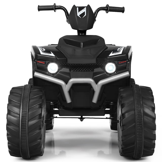 Patiojoy 12V Electric Kids Quad ATV Ride on Car with LED Lights& Bluetooth Black