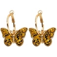 thumbnail image 1 of Hoop Dangle Earrings Butterfly  Vintage Huggie Hoop Earrings Pierced Earrings, 1 of 4