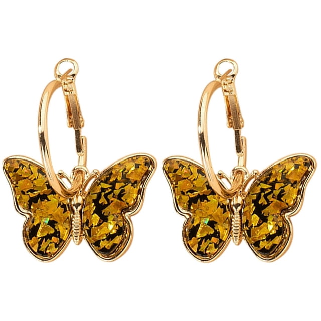 Hoop Dangle Earrings Butterfly Vintage Huggie Hoop Earrings Pierced Earrings