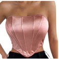 thumbnail image 1 of Birdeem Womens Fashion Solid Slim Backless Tanks Top Short Breast Wrap Vest, 1 of 7