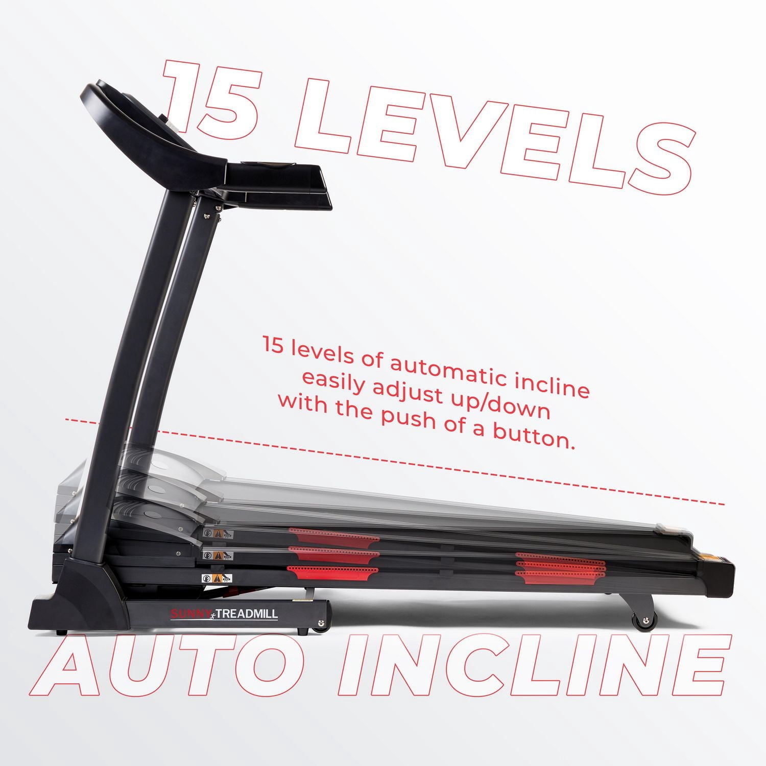Tapis de course intelligent et pliable Sunny Health & Fitness Premium avec inclinaison automatique et connectivité Bluetooth améliorée (application exclusive SunnyFit®)