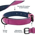 thumbnail image 3 of Hongkaii Soft Padded Leather Dog Collar and Leash Set, Heavy Duty Dog Leash and Collar Set with Metal Buckle, Breathable Dog Collars with 4FT Leather Dog Leash for Small Medium Large Dogs, Purple, L, 3 of 8