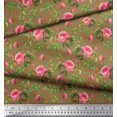 thumbnail image 2 of Soimoi Poly Georgette Tissu Feuilles & Pivoine Imprimé Floral 1 Yard 42 Inch Wide, 2 of 5