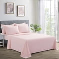 thumbnail image 1 of Marina Decoration Ultra Soft Silky Deep Pocket Solid Rayon from Bamboo Bedding All Season Sheet Set, Pink Color, 1 of 7