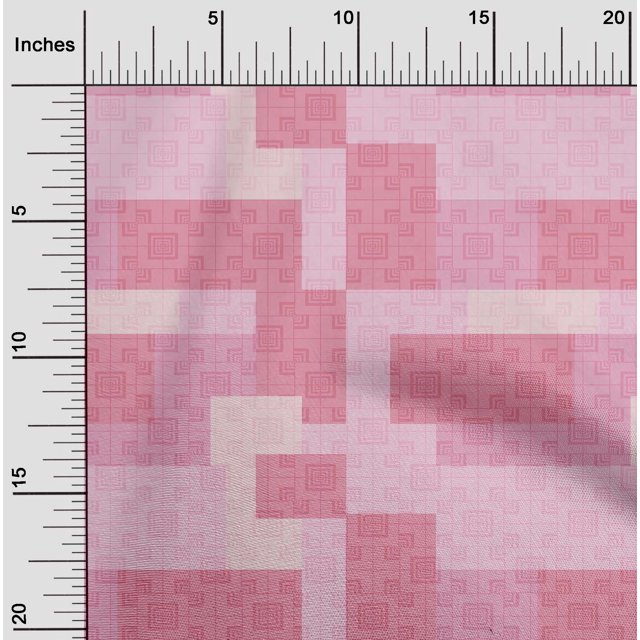 oneOone Silk Tabby Fabric Square Geometric Fabric Prints By Yard 42 Inches Wide