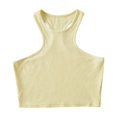 thumbnail image 1 of AherBiu Workout Tops for Women Racerback Sleeveless Cropped Ribbed Tank Top Crewneck Slim Yoga Cami Shirt, 1 of 3