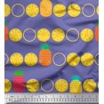 thumbnail image 1 of Soimoi Tissu en Rayonne Violet Tranches de Pin et Citron Imprimé 1 Yard 56 Pouces de Large, 1 of 5