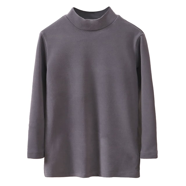 Childrens Half-High Neck Warm Bottoming Shirt Middle and Large Children Candy Color Parent-Child Models Adult Fall and Winter German Fleece Warm Clothes
