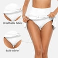 thumbnail image 3 of Women Swim Skirt Drawstrings Sides Swim Shorts Bathing Suit Skirted Swimsuit Bottom, 3 of 5