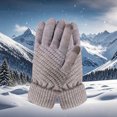 thumbnail image 4 of Winter Fingerless Gloves Fleece Lined Soft Knit Acrylic Fiber Windproof Solid Color for Cycling Outdoor Daily Commuting Cold Weather, 4 of 5