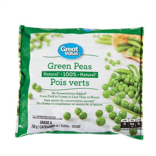 Great Value Frozen Green Peas, 750 g