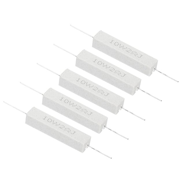 Unique Bargains 5Pcs 2 Ohm Resistors, 10W Ceramic Cement Resistor Power Cement Resistor Kit Tolerance 5% for Power Adapters Audio