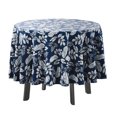 thumbnail image 1 of Vargottam Indoor/OutdoorRoundTablecloth 58 InchRoundTablecloth imperméable à l'eau PatioTable, Spring/SummerTableCovers pour l'arrière-cour CircularTable/Bbqs/Picnic -Royal Blue, 1 of 8