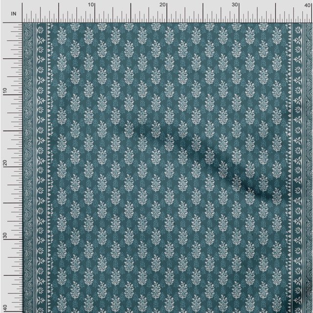 Soimoi Tissu Poly Georgette Panneau à Feuilles Tissu Imprimé 1 Yard 52 Pouces de Large