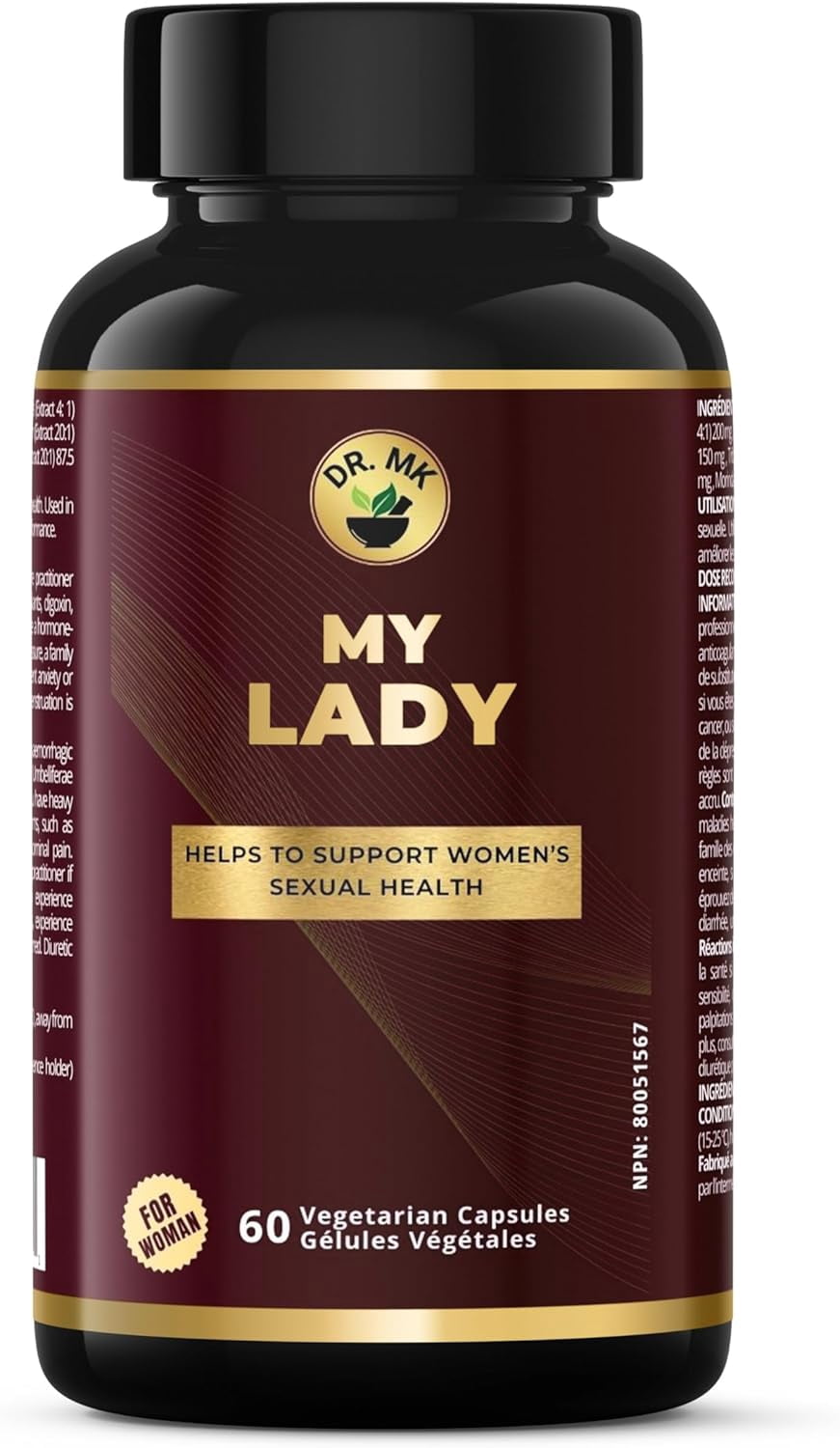 MY LADY Women’s Vitality Supplement – Angelica Sinensis, Panax Ginseng, Maca Root & Tribulus – Supports Energy, Mood, Hormonal Balance & Physical Performance – 60 Capsules