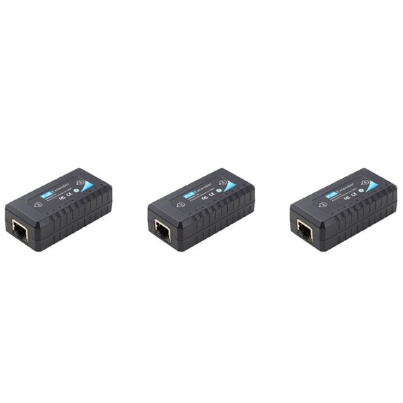 3X 1 Port POE Extender 10/100Mbps with IEEE 802.3Af Standard Input/Output for IP Camera Transmission Distance 120 Meters