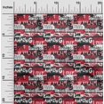 thumbnail image 2 of oneOone Cotton Flex Red Fabric Writing Font Sewing Material Print Fabric By The Yard 40 Inch Wide, 2 of 4