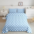 thumbnail image 1 of Erosebridal Checkered Gingham Comforter Sets Twin Size, Blue Buffalo Comforters & Duvets, Rectangle Geometry Decor, 2-Piece, 1 of 8