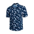thumbnail image 4 of Mens Hawaiian Print Lapel Short Sleeve Shirt, 4 of 9