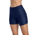 thumbnail image 1 of Shorts de Planche Longs pour Femmes avec Poches, Bas de Maillot de Bain Unis, Trunks, 1 of 6
