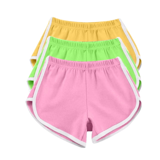 Timegard 3pc Womens Yoga Short Elastic Waisted Summer Athletic Running Active Sports Shorts Sweatshorts