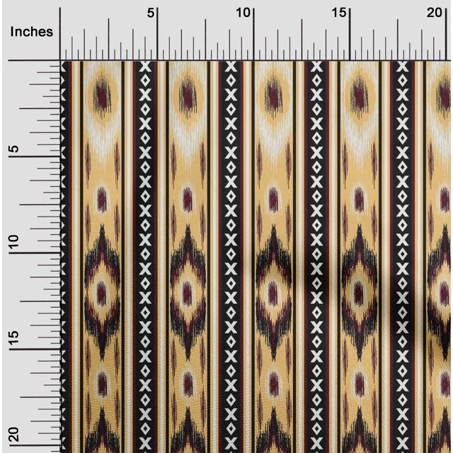 oneOone Soie Tabby Rayure & Tissu Imprimé Géométrique Ikat 1 Yard 42 Inch Wide