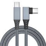 PEONAVET Câble de données 6M/20FT Type C À Câble de type C Angle droit 5A Chargement rapide USB C Câble