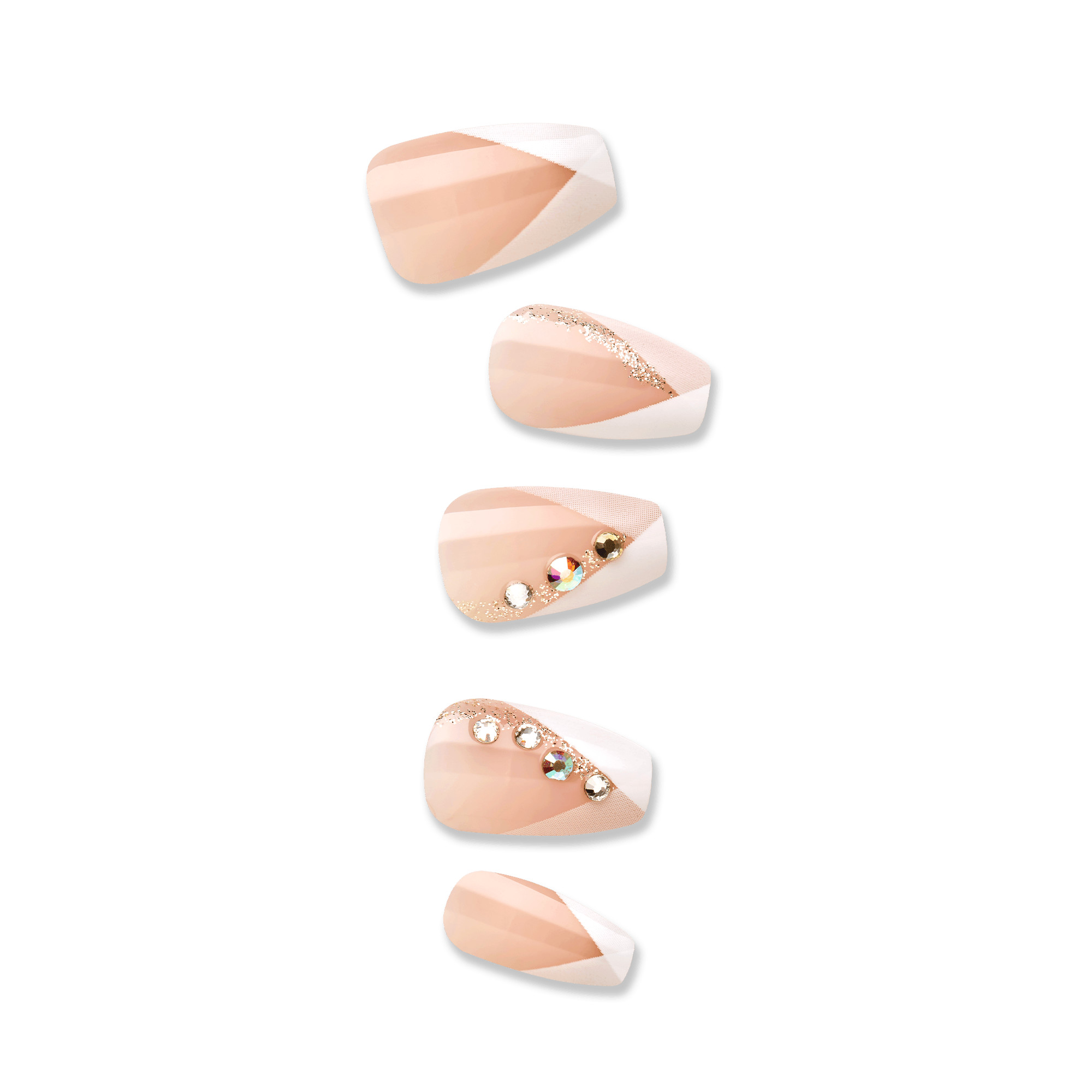 KISS imPRESS Nails - Glimpse, White, Coffin, Medium