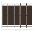 thumbnail image 4 of vidaXL 5-Panel Room Divider Brown 200x180 cm, 4 of 4