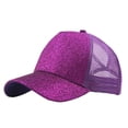 thumbnail image 1 of Baseball Cap Display Ponytail Messy Buns Trucker Plain Baseball Visor Cap Unisex Glitter Hat, 1 of 3