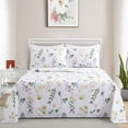 thumbnail image 4 of Marina Decoration Ultra Soft Silky Deep Pocket Rich Printed Bedding Rayon from Bamboo All Season Sheet Set with Pillowcases, Colorful Floral Forest Pattern, 4 of 7
