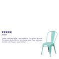 thumbnail image 2 of Commercial Grade 4 Pack Mint Green Metal Indoor-Outdoor Stackable Chair, 2 of 8