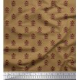 thumbnail image 1 of Soimoi Polyester Crepe Fabric Leaves & Floral Block Printed Craft Fabric by The Yard 52 Inch Wide, 1 of 3