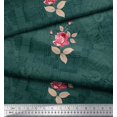 thumbnail image 3 of Soimoi Georgette Viscose Fabric Texture,Leaves & Rose Flower Decor Fabric Printed Yard 42 Inch Wide, 3 of 3