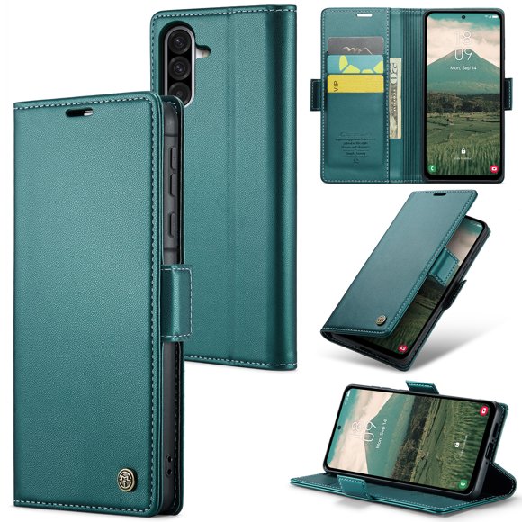 CaseMe en Cuir pour Samsung Galaxy A36 5G Étui Portefeuille avec Blocage RFID, pour Samsung Galaxy A36 5G Étui Portefeuille pour Femmes Hommes Porte-Cartes Fermoir Magnétique Support Folio, Vert, pour Galaxy A36(5G)