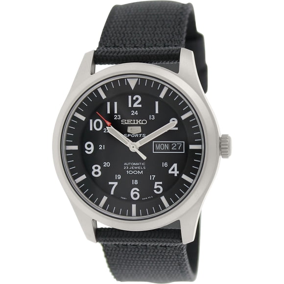 Seiko Montre de Mode Automatique pour Homme 5 SNZG15K en Nylon Noir