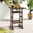 thumbnail image 3 of Costway Outdoor Bar Table All Weather HDPE Patio Table with Wood Grains Bistro Table Brown, 3 of 10