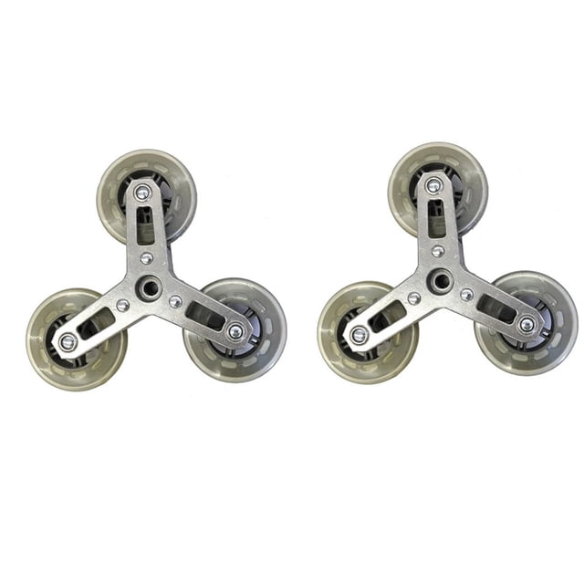 2PCS Three Casters Trolley Natural Rubber Wheel Cart Climbing Stairs Shopping Cart Triangle Luggage Rubber Wheels To Move Ruedas ,Easy to Use