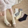 thumbnail image 2 of FAIWAD Girls 5 Pairs Cotton Socks Cute Pattern Embroidered Stretchy Socks Toddler Birthday Wedding Princess Socks, 2 of 3