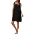 thumbnail image 1 of INSPIRE CHIC Women's Terry Wrap Bathrobe Spa Robe for Gym Pool Shower Bath Towel Robe Shower Dress XS Black, 1 of 5