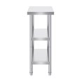 thumbnail image 1 of KFFKFF Food Preparation Table in Stainless Steel, Dimensions 14 x 24 x 34 Inch, Suitable for Commercial Kitchen Use, Comes with 2 Modifiable Undershelves, Robust Prep Table and Metal Work Table, 1 of 9
