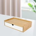 thumbnail image 4 of Textured Desktop Storage Drawer Toothbrush Box Organization Scissors Wooden Supplies Storage Box for Study Hotel Guest Room Bathroom Jewelry Makeup , white single layer, 4 of 7