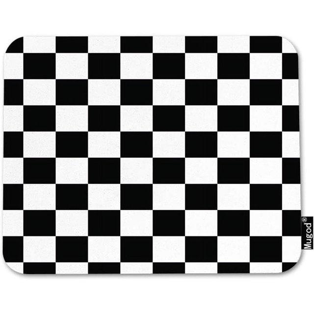 Checkerboard Mouse Pad Geometric Black and White Plaid Pattern, NonSlip Rubber Base, Ideal for Computer Laptop PC Gaming and Office Use, 9.5x7.9 Inch