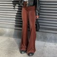 thumbnail image 1 of Ladies Bodycon Pants Slight Flare Leg Elastic High Waist Casual Style Daily Suit, 1 of 9