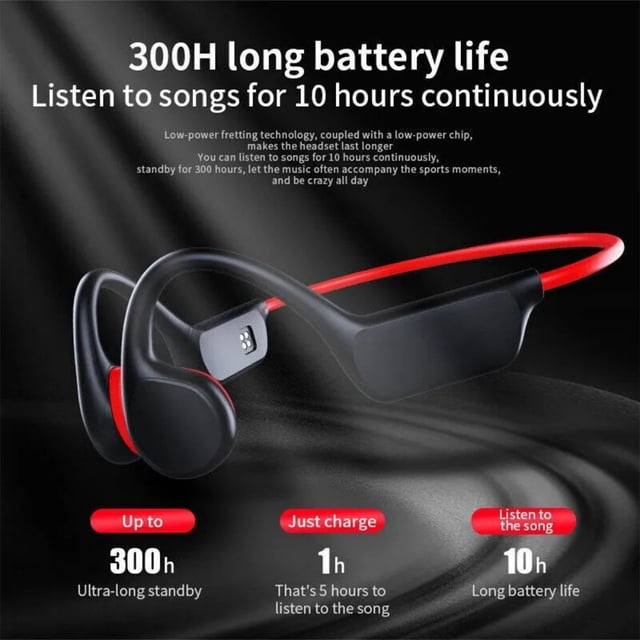 maskred Listening Experience Bone Conduction Headphones For Wear Bluetoothss And MP3 black