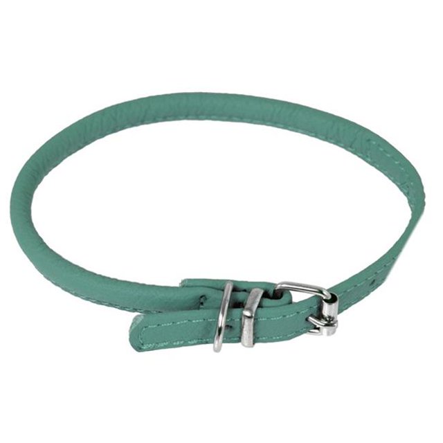 Dogline L1003-23 13-16 L x 0.33 Po L. Col Rond en Cuir, Sarcelle