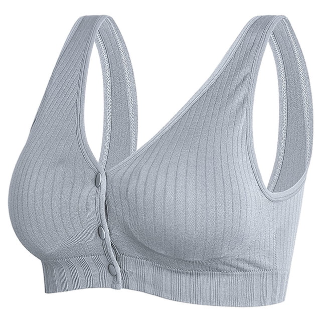 Timegard Front Closure Bras for Women Wireless Button Wide Strap Full Support Comfort Daily Bras Camis