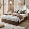 thumbnail image 1 of Modern Floor-Standing Platform Bed Frame, Wooden Bed Frame Without Headboard, Solid Wood Slat Foundation, No Box Spring Needed, Easy Assembly, for Bedroom, Dorm, Small Spaces, 1 of 5