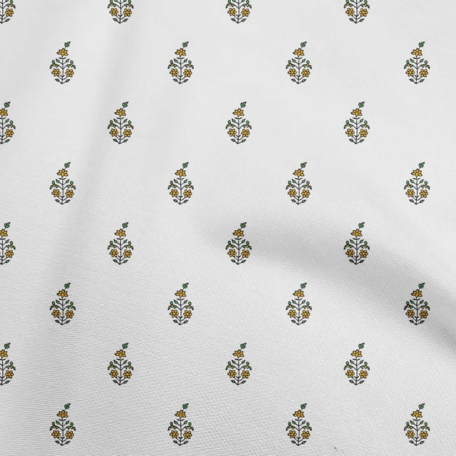 oneOone Cotton Poplin Light Brown Fabric Asian Floral Block Sewing Craft Projects Fabric Prints By Yard 42 Inch Wide